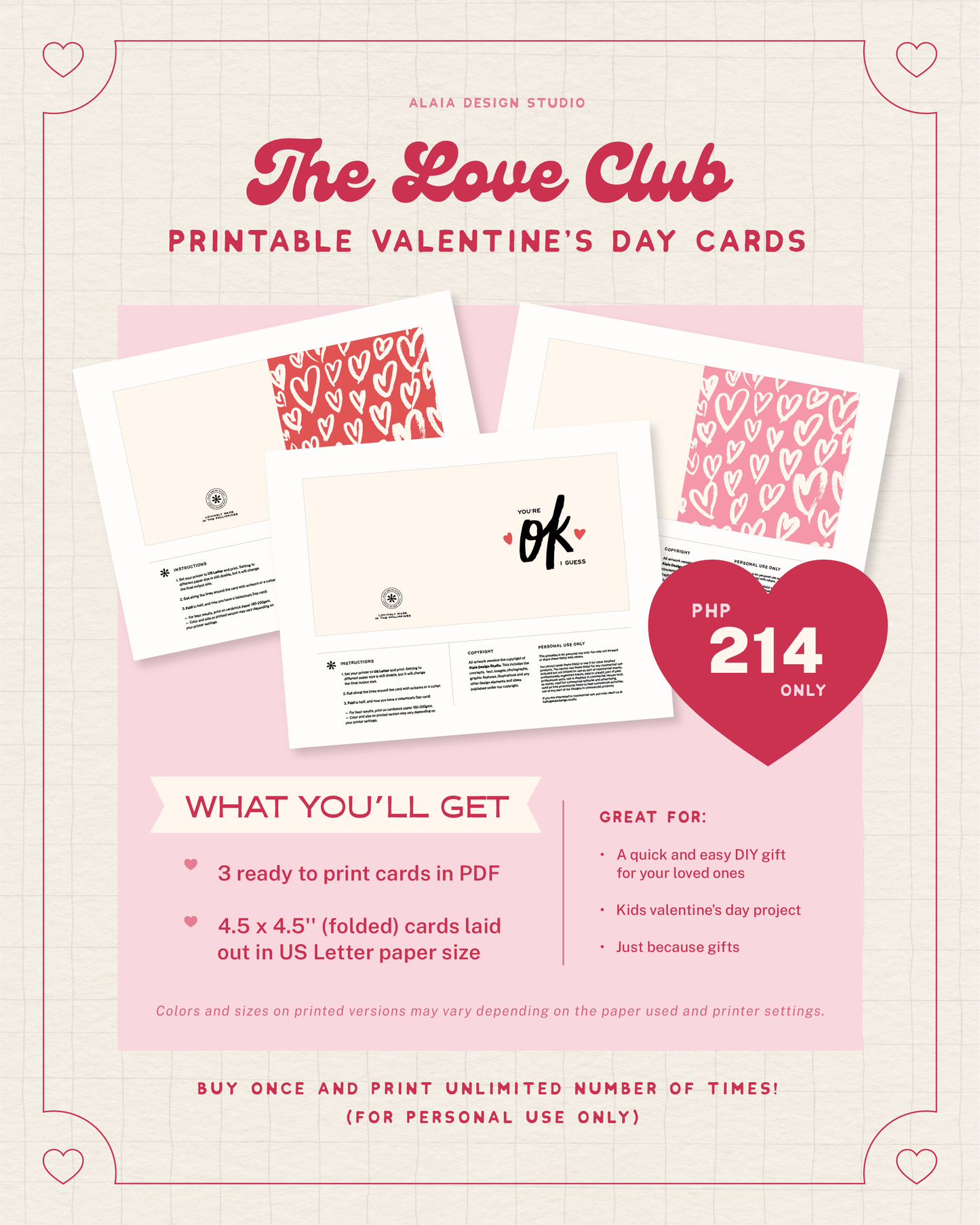 The Love Club Cards (Printable)